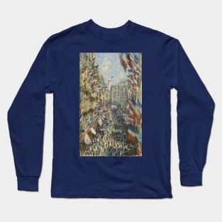 The Rue Montorgueil by Claude Monet Long Sleeve T-Shirt